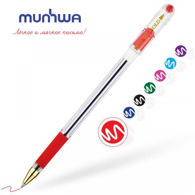 Ручка шариковая MC GOLD красная 0.5мм  BMC-03 MunHwa