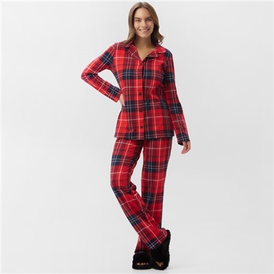 Пижама новогодняя женская (рубашка, брюки) KAFTAN Christmas, размер 40-42