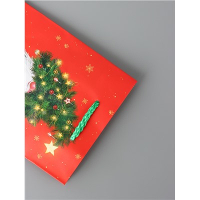 Пакет подарочный «Новогодний домовёнок», 11.5×14.5×6.5 см