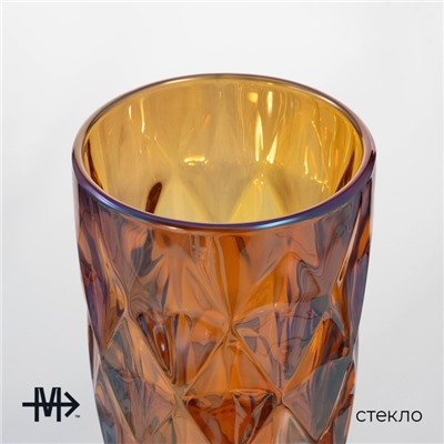 Набор стаканов Magistro «Круиз», 350 мл, 8×12.5 см, 6 шт., стекло, янтарный