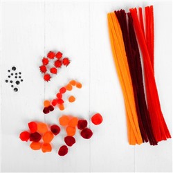 Набор для творчества из проволоки с ворсом, помпонов, глаз №8, МИКС