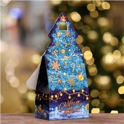 Подарочная коробка «Ёлка »Синий иней«, 15.7×9.5×22.5 см набор 5 шт.