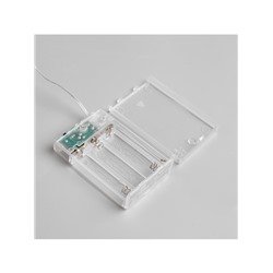 Гирлянда «Мишура» 5 м роса, IP20, серебристая нить, 100 LED, 2 режима, батарейки AAх3 (нет в комплекте), свечение белое