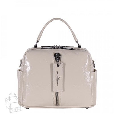 Сумка женская кожаная 9258-1Y apricot white Polina&Eiterou