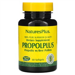 Nature's Plus, Propolplus, прополис с пчелиной пыльцой, 60 капсул