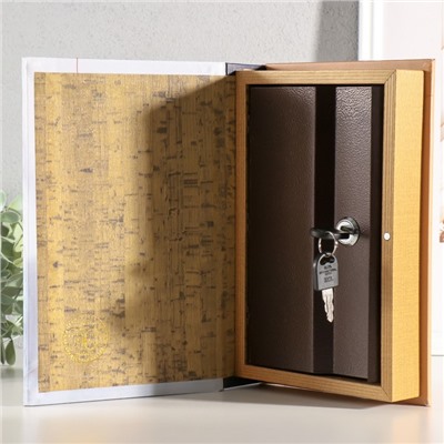 Шкатулка книга - сейф «Дизайн интерьера», дерево, искусственная кожа, зеркало, 24×16×5 см