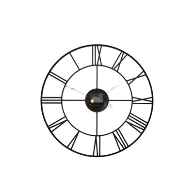 Часы настенные интерьерные, Лофт, бесшумные, плавный ход, d=47.5 см, корпус чёрный с бронзой