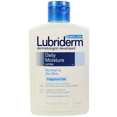 Lubriderm, Ежедневный увлажняющий лосьон, для нормальной и сухой кожи, без отдушки, 6 жидк. унц. (177 мл)