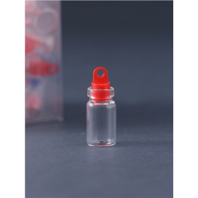 Баночка для хранения с пробкой и петелькой, стекло, для творчества и декора, 1.5 мл, набор 100 шт., 1.1×1.1×2.2 см МИКС