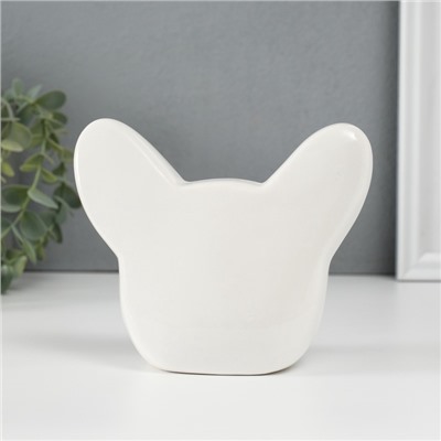 Копилка для денег «Белый бульдог», керамика, 8×14.5×12.1 см