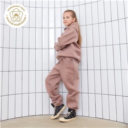 Худи для девочки MINAKU: Basic Line KIDS, тёмно-бежевое, рост 122 см