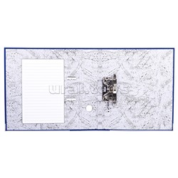 Папка с арочным механизмом A4 75 мм PP разобранная, металлическая окантовка, запечатка форзаца, наварной карман с этикеткой, синяя