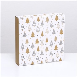 Коробка под 16 конфет «Новогодняя», 17.5×17.5×3.5 см