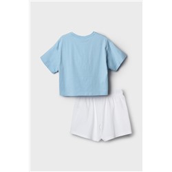 Комплект трикотажный для девочек: фуфайка (футболка), шорты PLAYTODAY, 1240136