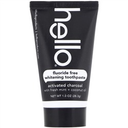 Hello, Fluoride Free Whitening Toothpaste, Activated Charcoal, 1 oz (28.3 g)