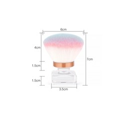 Kristaller Кисть-сметка для удаления маникюрного опила и волос,бело-розовая