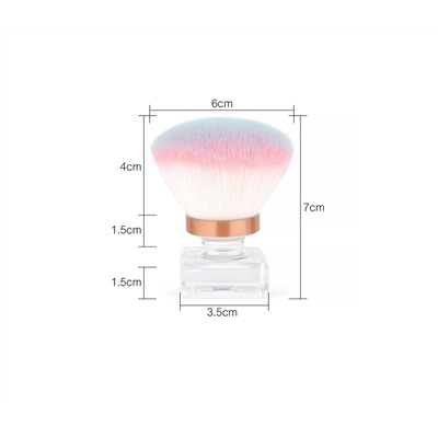 Kristaller Кисть-сметка для удаления маникюрного опила и волос,бело-розовая