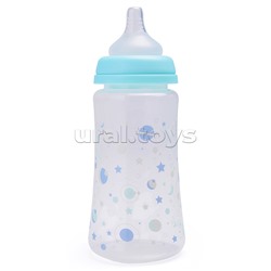 Бутылочка для кормления "Зверята" с широким горлом и  силиконовой соской молочной, 360 мл