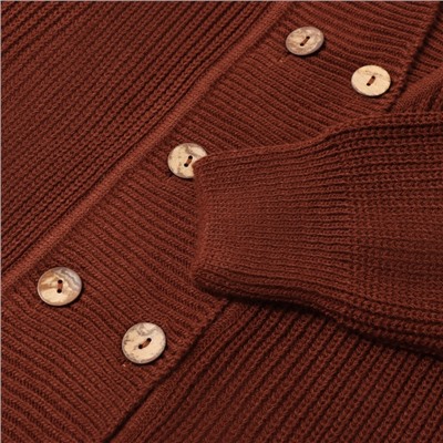 Кардиган на пуговицах женский MINAKU: Casual Collection, цвет шоколад, размер 42