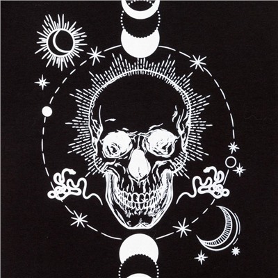 Футболка женская MIST Skull, размер 40-42, чёрная