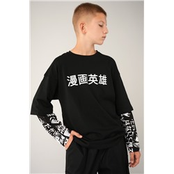 Детский лонгслив с двойным рукавом Happyfox