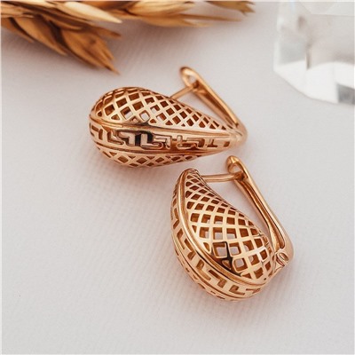 Серьги ажурные капли "Дубайское золото", арт.313.240