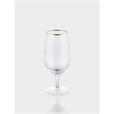 Набор бокалов для пива Magistro «Руно», 550 мл, 6 шт., 20.1×6.3 см, на ножке, стекло, с золотой отводкой, прозрачный