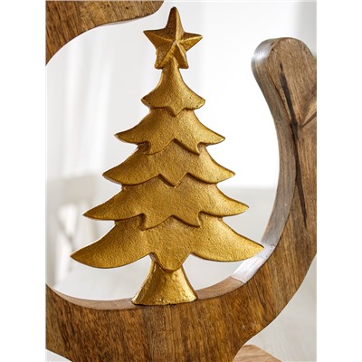 Сувенир интерьерный в деревянном кольце «Ёлочка», 30×8×33 см