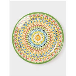 Ляган узбекский Риштанская керамика «Узоры», d=36 см, зелёный