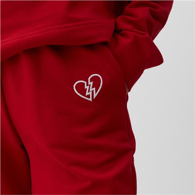 Костюм женский (толстовка, брюки) MIST Punk с вышивкой, размер 40-42, красный