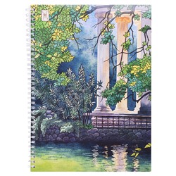 Тетрадь 96л.клетка "Акварель" А4 обл.:мел.картон, выб.лак,блестки "Золото" Евроспираль.