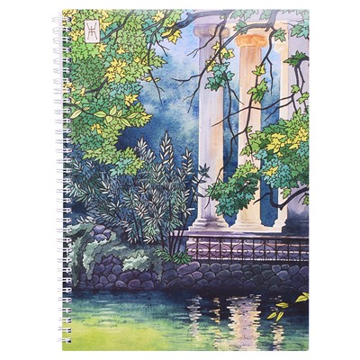 Тетрадь 96л.клетка "Акварель" А4 обл.:мел.картон, выб.лак,блестки "Золото" Евроспираль.