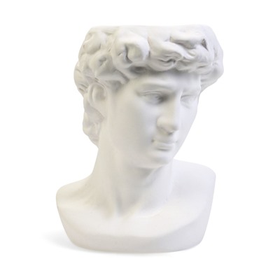 Декоративное кашпо для цветов «Голова Давида», 1.7 л, 16×12.7×23 см, керамика, белое