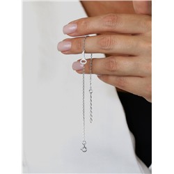 Браслет из серебра с фианитами родированный - Ключик 925 пробы 15-1175