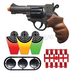 Игровой набор "Стрелок". Револьвер ковбойский малый №1 с 20 мягкими пулями и комплектом мишеней
