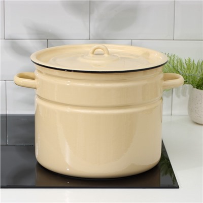 УЦЕНКА Кастрюля эмалированная, 9 л, d=26, с крышкой, без декора, МИКС