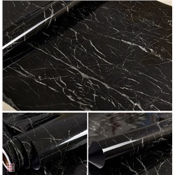 Самоклеящаяся водостойкая пленка  3м х 60 см, Черный мрамор