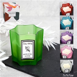 Свеча ароматическая в подсвечнике 7х7 см / B712 /уп 96/ (Белый)