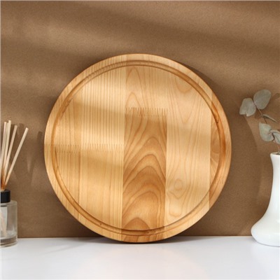 Набор деревянных разделочных досок на подставке «Фортуна», d=30, 20×1.8 см, пропитаны минеральным маслом, берёза