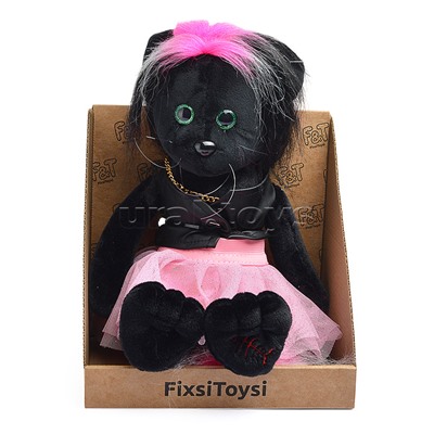 Кошка Фло в кожаной жилетке и юбке В27