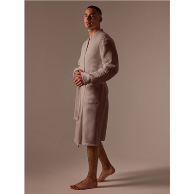 Халат вафельный мужской SL HOME: Boho «Саббиа», размер M, хлопок 100%, коричневый