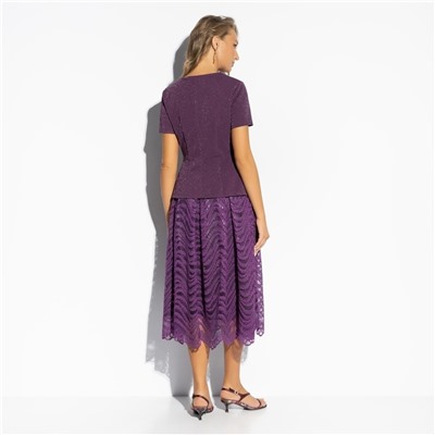 Костюм с юбкой нарядный, Больше чем стиль (2 в 1, фиолетовый)