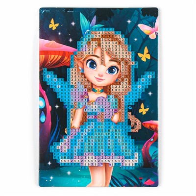 Алмазная мозаика для детей со светящимися стразами «Фея», 10×15 см, набор для творчества