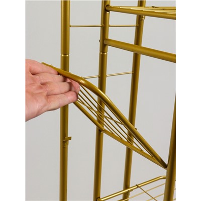 Подставка для цветов Greengo, 6 полок, 44×22×105 см, напольная, металл, цвет золотой