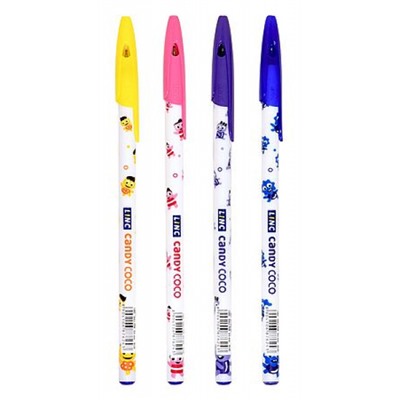 Ручка шариковая "CANDY COCO" синяя 0.6мм ассорти 1503 LINC