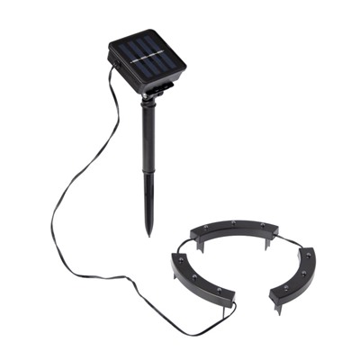 Садовый светильник «Обруч», уличный, на солнечной батарее, 9 LED, свечение мульти