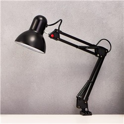 Лампа настольная Е27, на зажиме (220 В) черная, h=55 (811) RISALUX