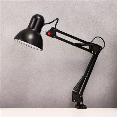 Лампа настольная Е27, на зажиме (220 В) черная, h=55 (811) RISALUX