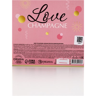 Подарочный набор косметики «Розовое шампанское», гель для душа, мыльные цветы, бомбочки для ванны