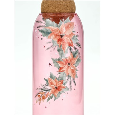 Банка новогодняя стеклянная для сыпучих продуктов «Розовая сказка», 1000 мл